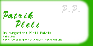 patrik pleli business card